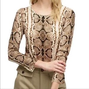 J. Crew Snake Print Long Sleeve Sweater